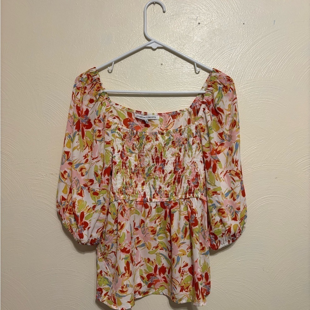 Collective Concepts Multicolor Floral Blouse